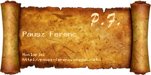 Pausz Ferenc névjegykártya